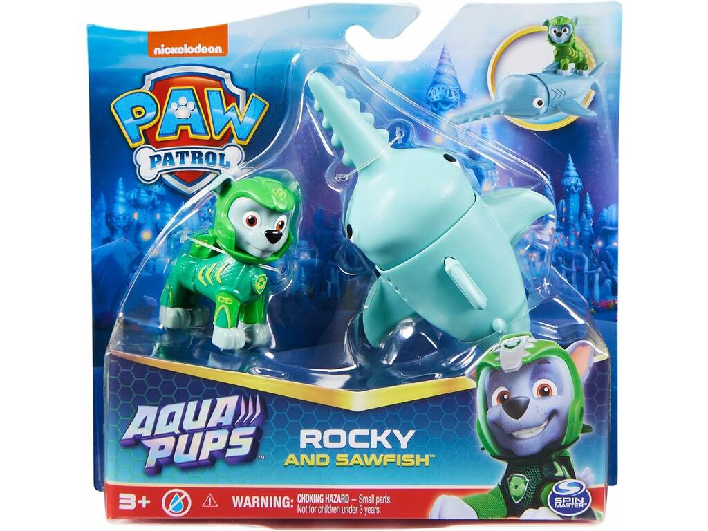 Paw Patrol Aqua Pups Figura Rocky e Pesce Spada Spin Master 6066145