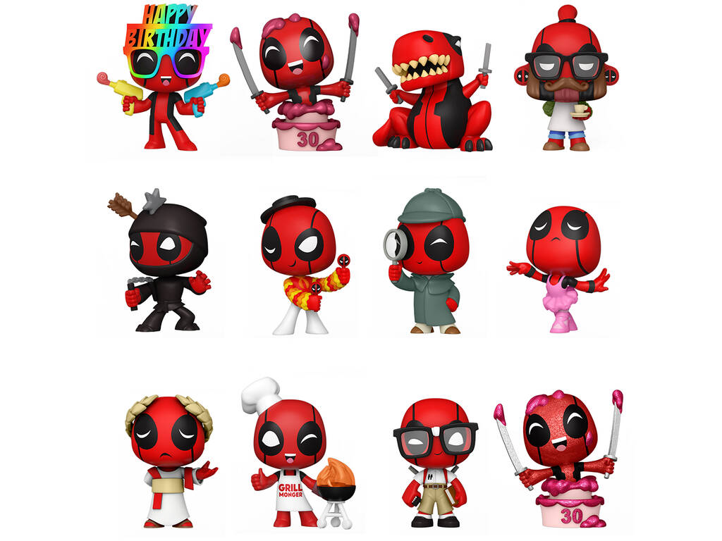 Funko Mystery Minis Marvel Deadpool 30 Aniversário Figura com Cabeça Oscilante Surpresa 55210