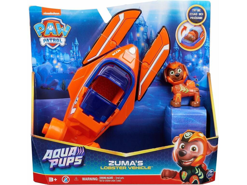 Paw Patrol Aqua Pups Figura Zuma con veicolo Spin Master 6066143