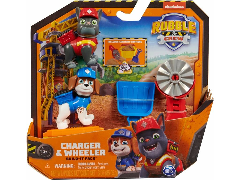 Equipo Rubble Pack 2 Figuras Charger y Wheeler con Kinetic Sand Spin Master 6066685