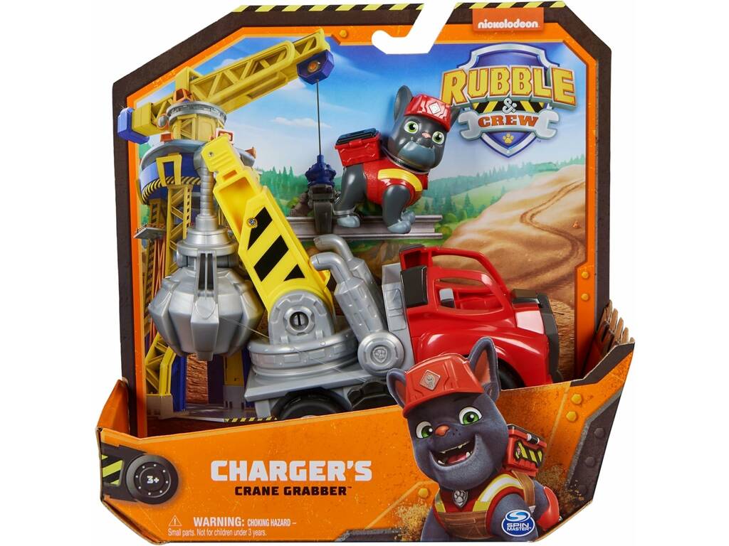 Equipo Rubble Vehículo Crane Grabber con Figura Charger Spin Master 6066539