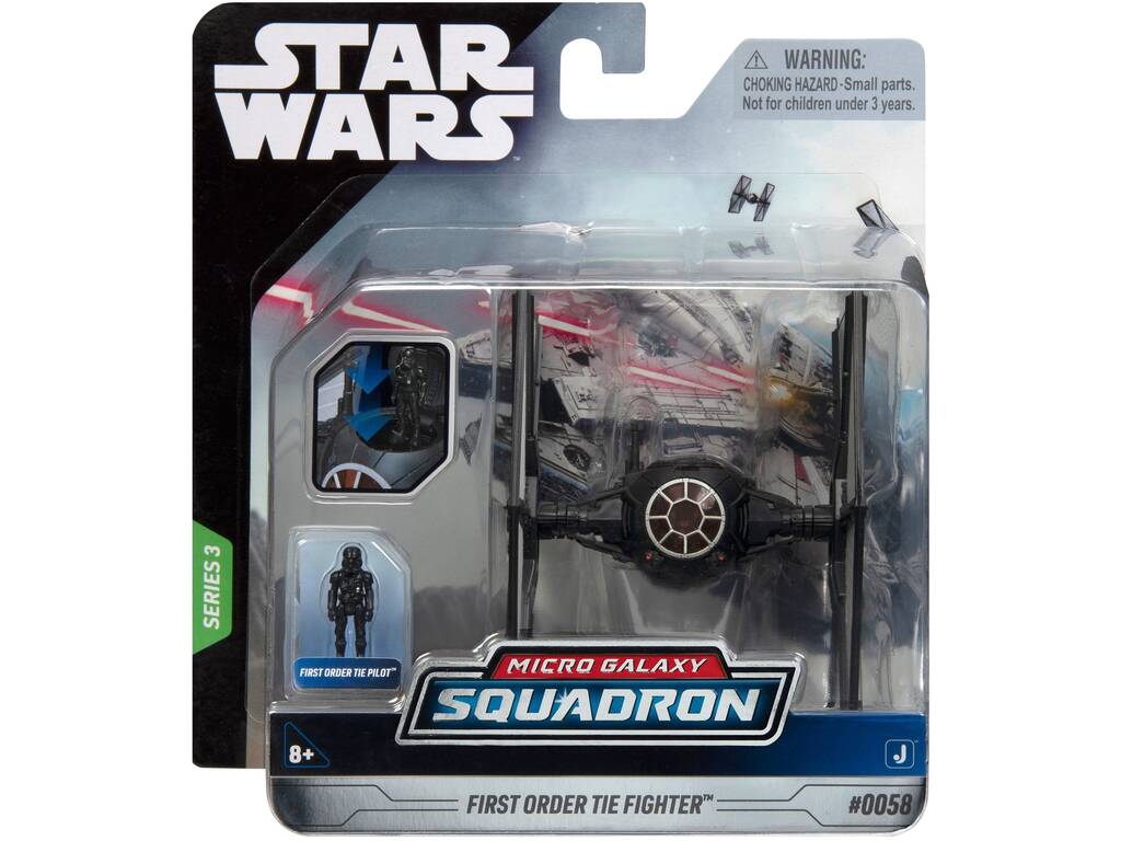 Star Wars Micro Galaxy Squadron First Order Tie Fighter con Figura Tie Pilot Bizak 62610036