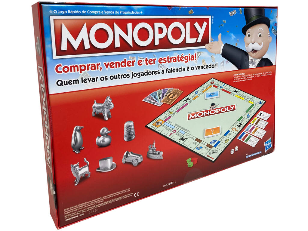 Hasbro Gaming Monopoly – Versione Portoghese – Gioco Da Tavolo Da Viaggio – Multicolore (B1002190)