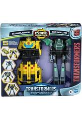 Transformers EarthSpark Figuras Cyber Combiner Bumblebee e Mo Malto Hasbro F8439
