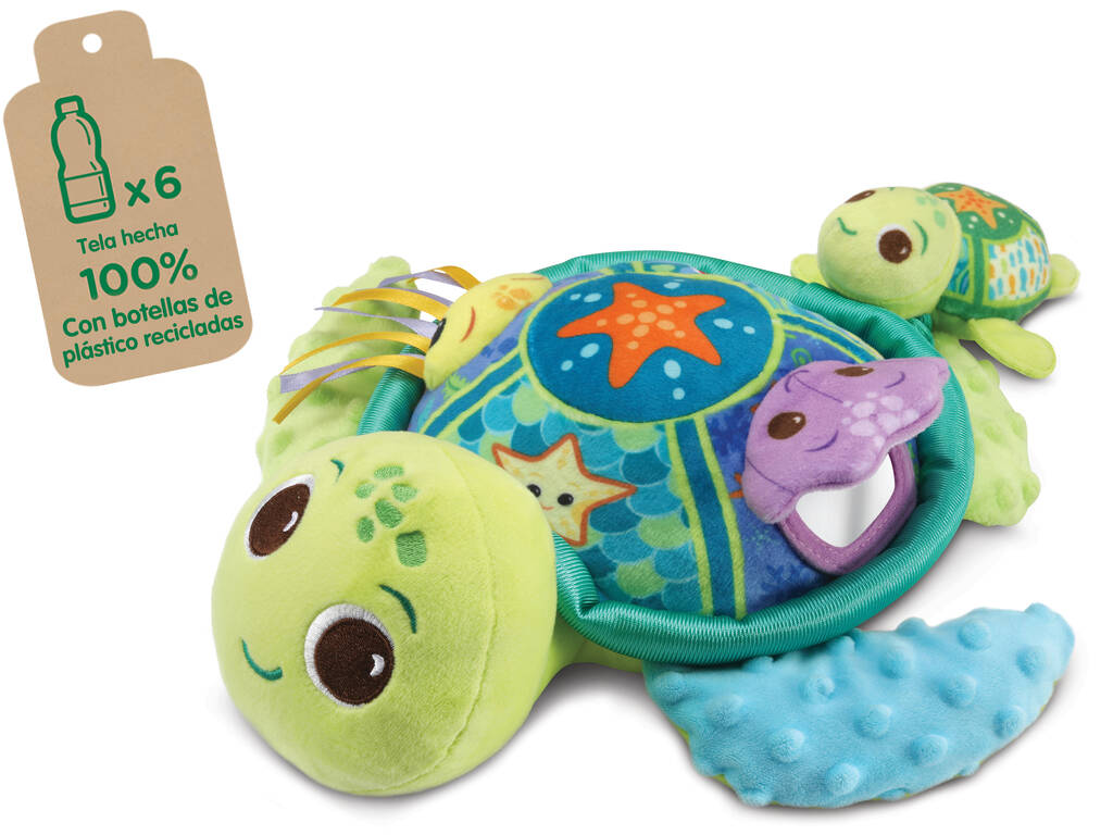 Tartaruga e il suo Bebè Peluche Texture e Sensazioni Eco Vtech 80-554822