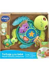 Tartaruga e il suo Bebè Peluche Texture e Sensazioni Eco Vtech 80-554822