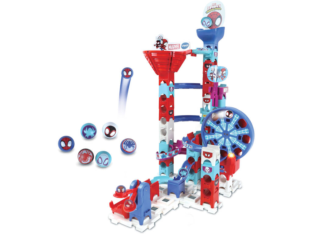 Marble Rush Spidey Circuito de Berlindes Interativo Super Spin Challenge de Vtech 80-561722