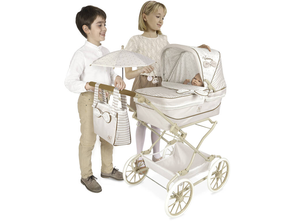 Verona Chariot pliable pour poupée réincarnée avec parasol DeCuevas 82078