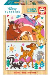 Puzzle en bois 2x16 pièces Disney Classics Educa 19981