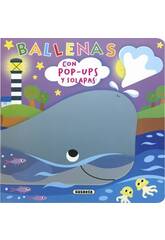Livre dépliant et découvertes sur les baleines avec pop-ups et rabats