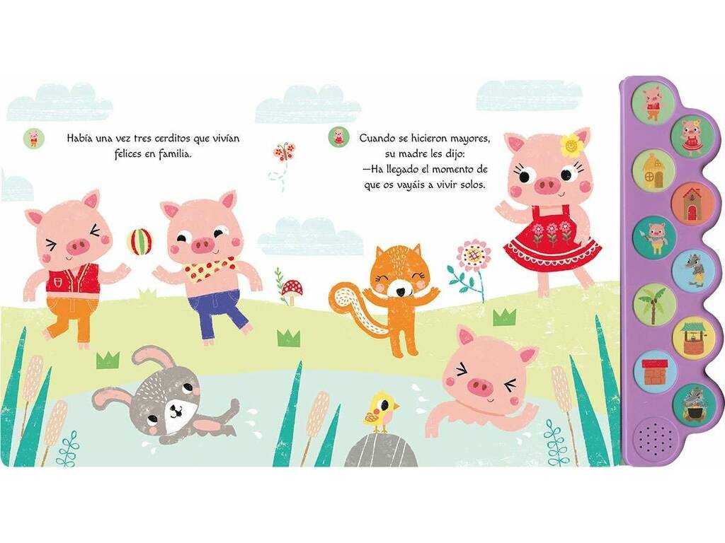 Livre Écoutez l'histoire des trois petits cochons avec les sons