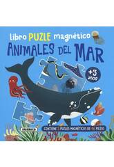 Livre de puzzles magntiques sur les animaux de la mer avec 3 puzzles de 16 pices