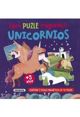 Livre de puzzles magntiques Licornes avec 3 puzzles de 16 pices