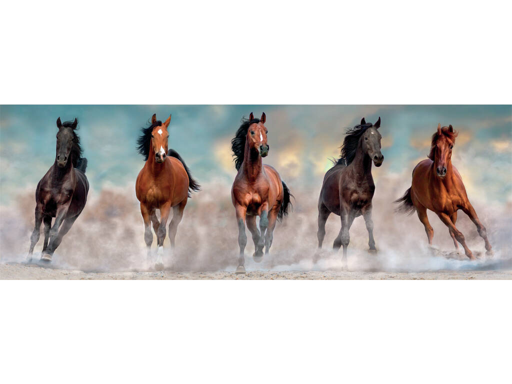 Puzzle 1000 Panorama Chevaux de Clementoni 39875