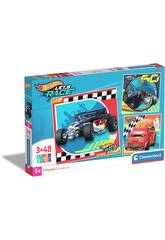 Puzzle 3x48 Hotwheels de Clementoni 25313