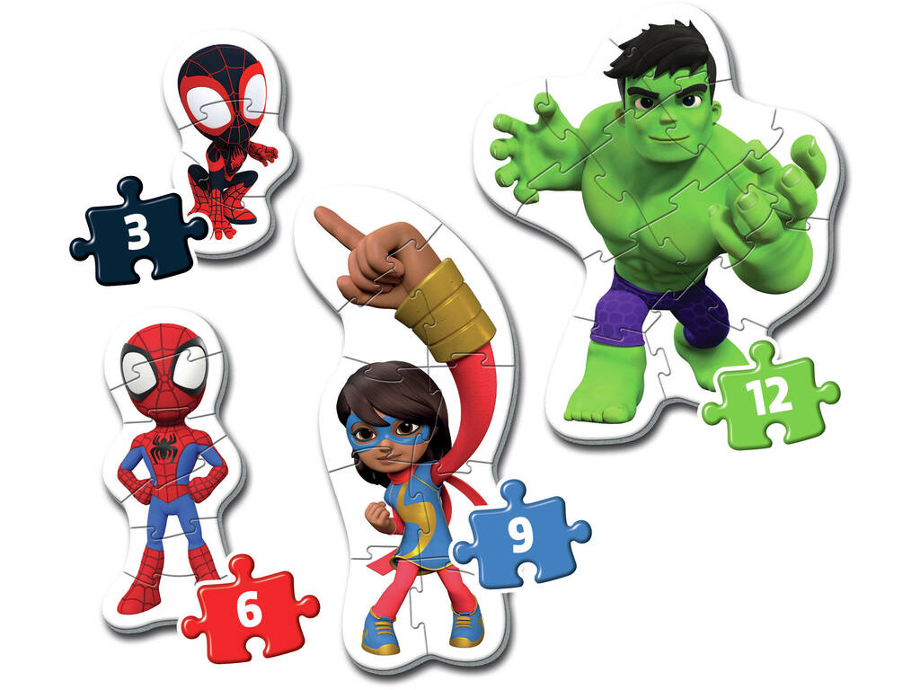 Puzzle Mon premier Puzle 3-6-9-12 Spidey et ses incroyables amis de Clementoni 20836