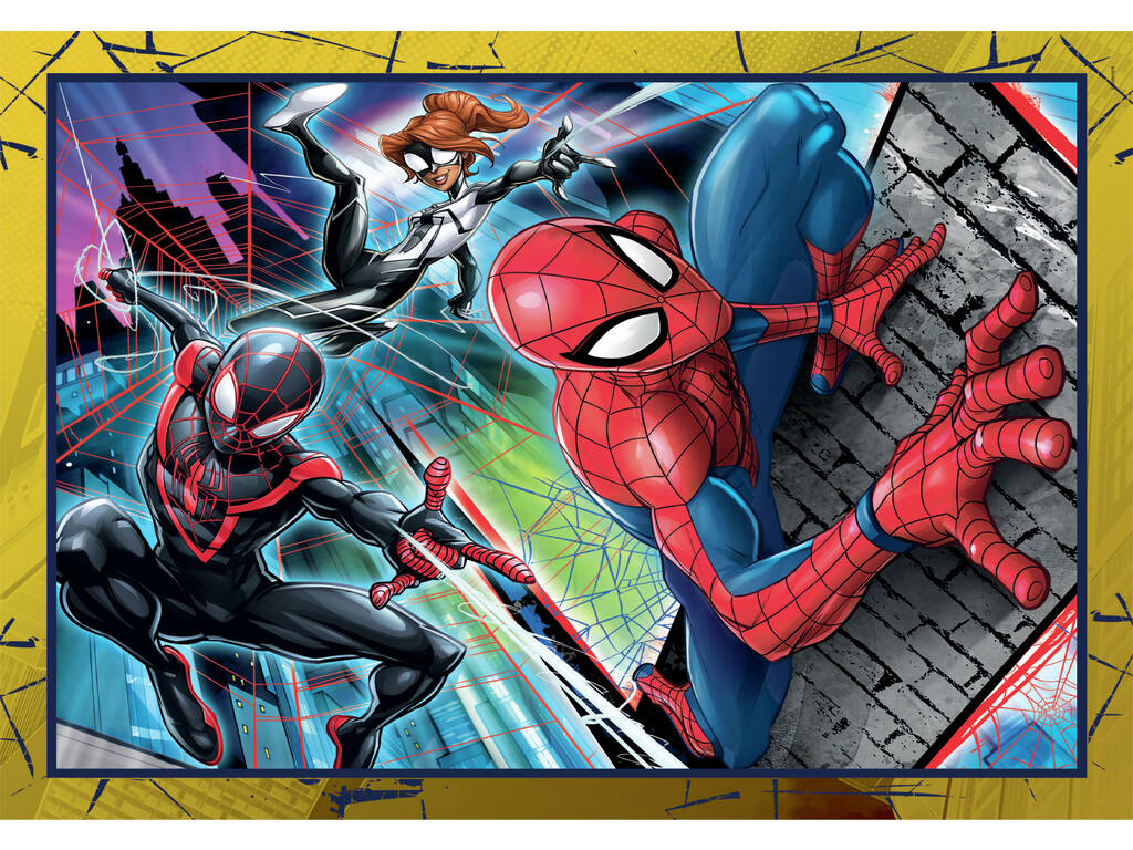 Puzzle Supercolor 4 en 1 Spiderman Clementoni 21515