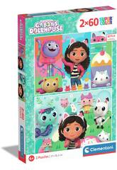 Puzzle 2x60 Gabbys Doll House de Clementoni 24804
