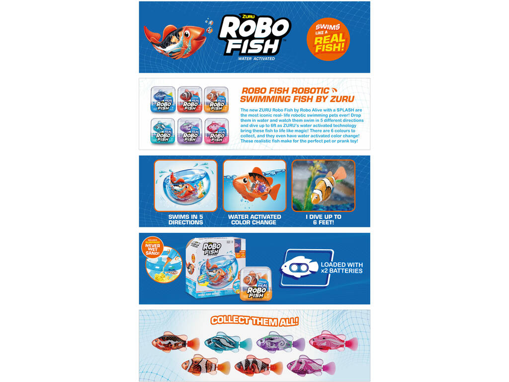 Robo Alive Robo Fish Pecera y Pez Exclusivo Zuru 7126