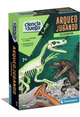 Ciencia y Juego Arqueojugando Velociraptor Fosforescente Clementoni 55539