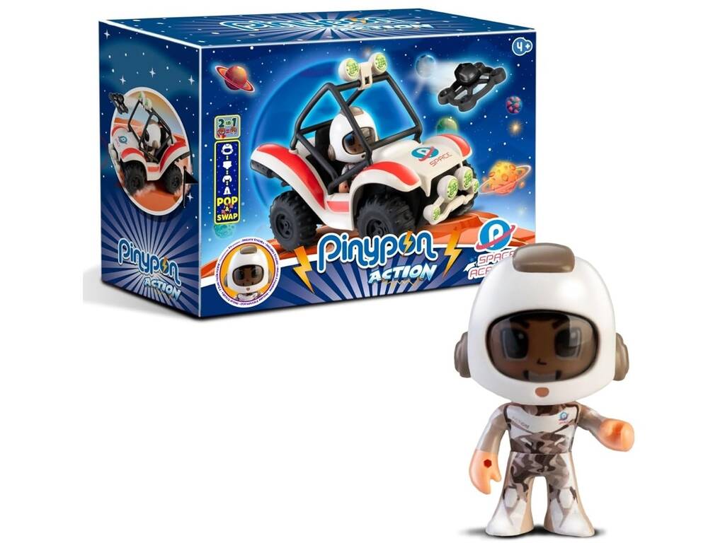 ¡Junto al nuevo <b>Pinypon Action Space Academy Figura con Mini Buggy Espacial de Famosa</b>!