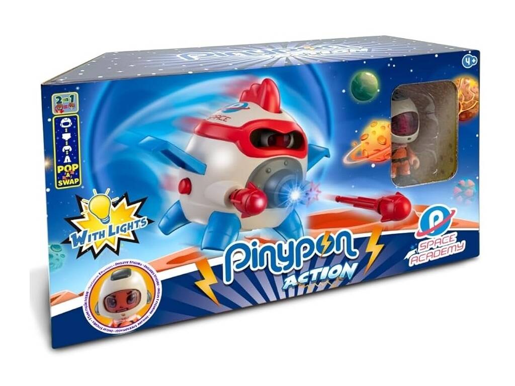 Pinypon Action Space Academy Figura e Nave Espacial com Luz Famosa PNC53000