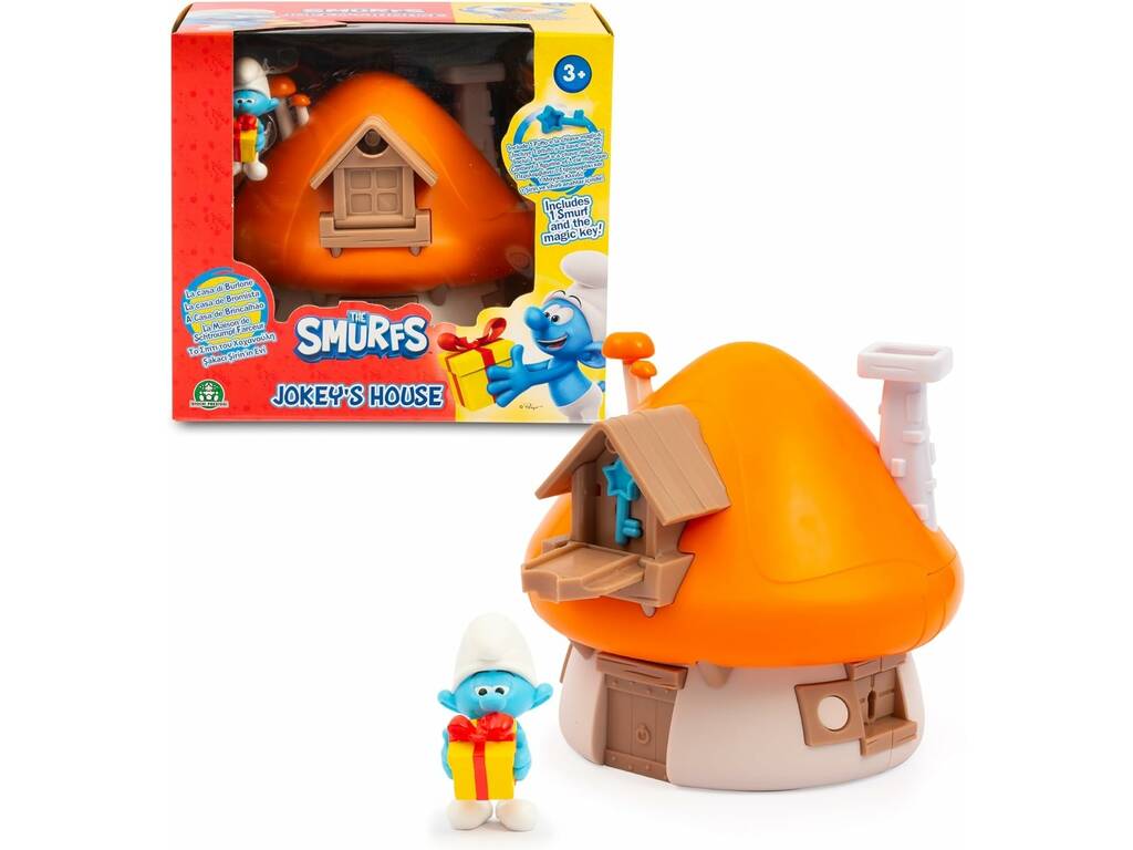 Smurfs Playset Casinha com Figura e Chave Mágica Famosa PUF20000