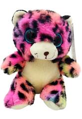 Peluche 14 cm Leopardo fucsia