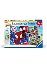 Puzzle Spidey 3x49 Piezas Ravensburger 5730