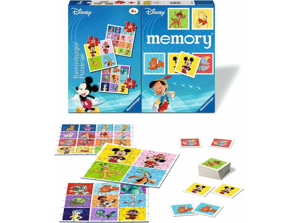 Multipack Disney 3 Puzzles et Mémoire Ravensburger 20985