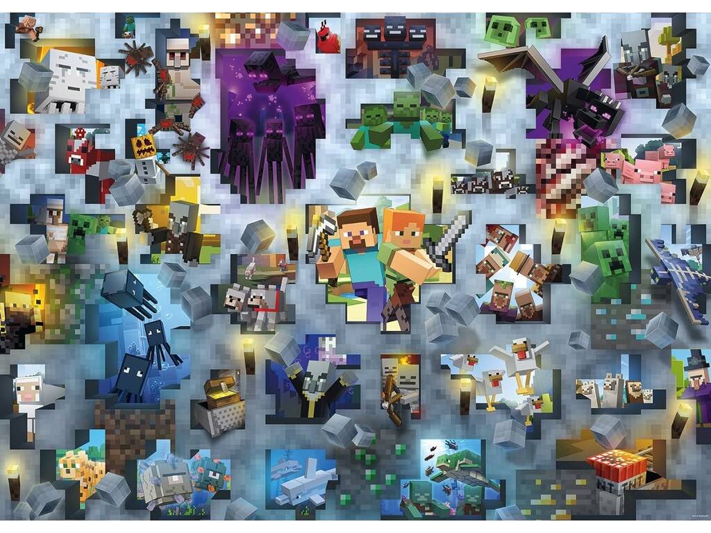 Puzzle 1000 pièces Minecraft Mobs Ravensburger 17188