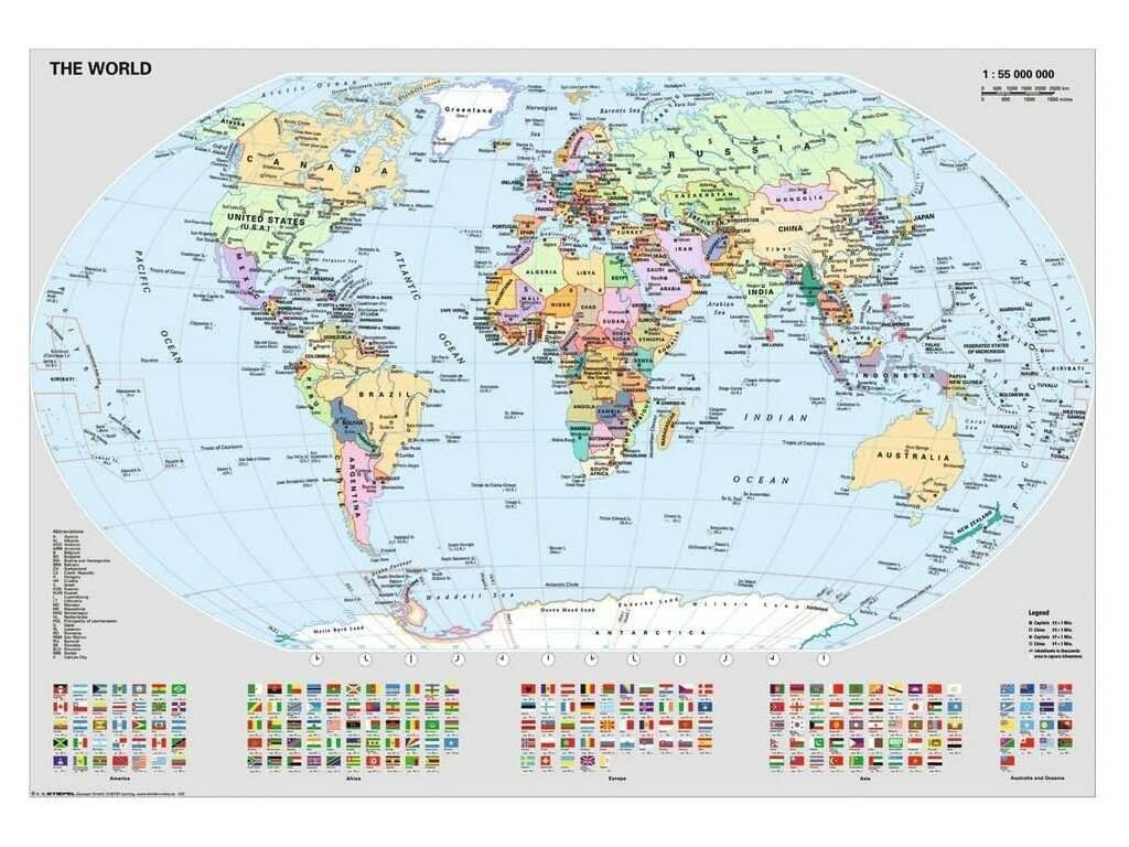 Puzzle 1.000 Peças Mapamundi Político de Ravensburger 15652