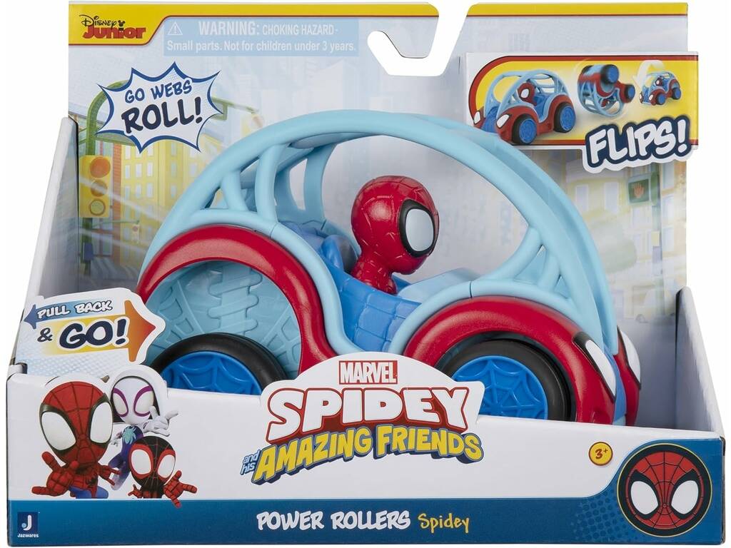 Marvel Spidey And His Amazing Friends Vehículo Power Rollers con Personaje