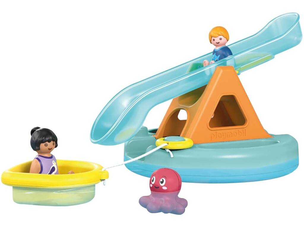 Playmobil Junior Île de bain aquatique avec toboggan 71687