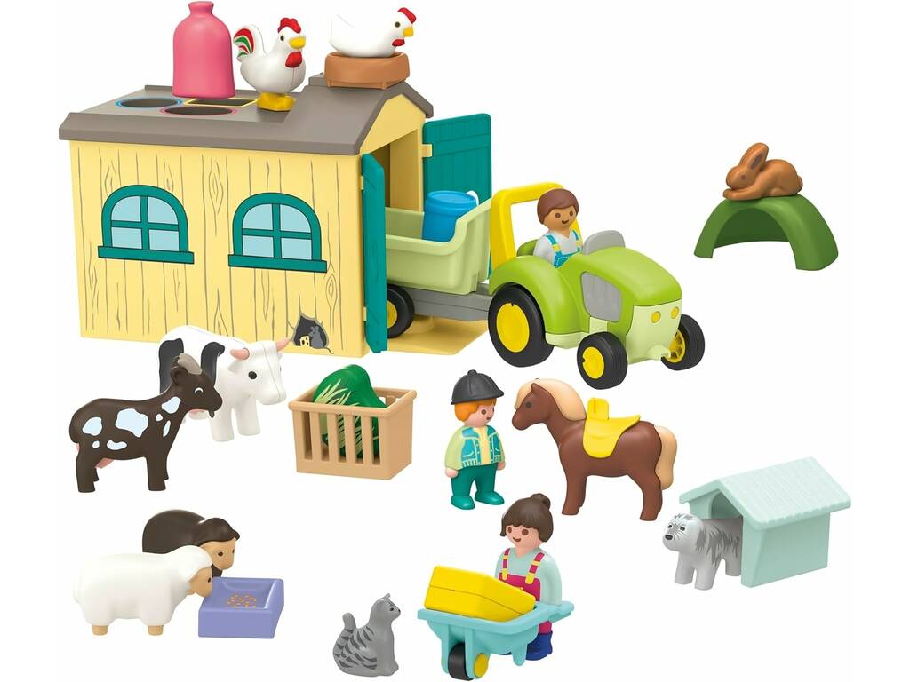 Playmobil Junior Avventura in fattoria con trattore, rimorchio e animali 71656