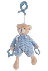 Jouet doux pour enfants 26 cm. Pince d'activité Ours Bleu Creaciones Llopis 25646