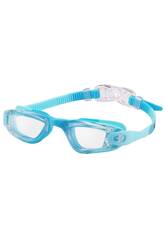 Occhiali da nuoto blu per bambini con protezione antiappannamento e UV