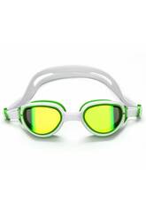 Lunettes de natation blanches et vertes pour enfants avec protection antibuée et anti-UV