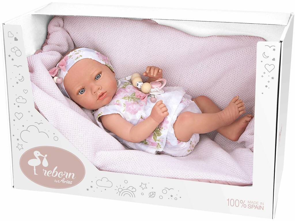 Bambola Bebè 38 cm. Inna Rosa con Coperta Arias 98106