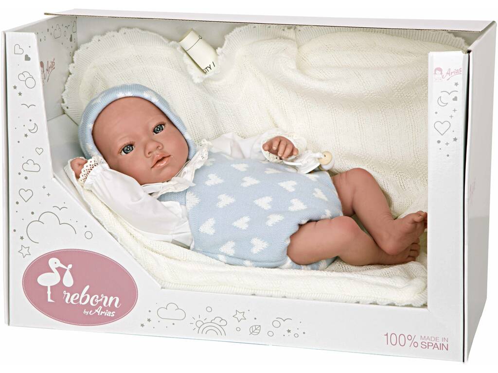 Reborn-Babypuppe Ian Blau 40 cm mit Decke von Arias 98142