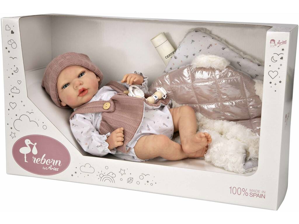 Reborn Puppe 40 cm Sandra Rosa mit Decke Arias 98160