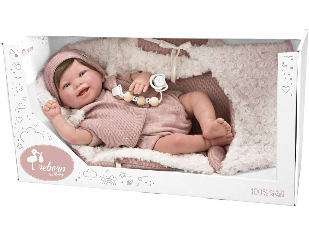 Muñeca Bebé Reborn 45 cm. Gimena con Saco de Dormir Arias 98119