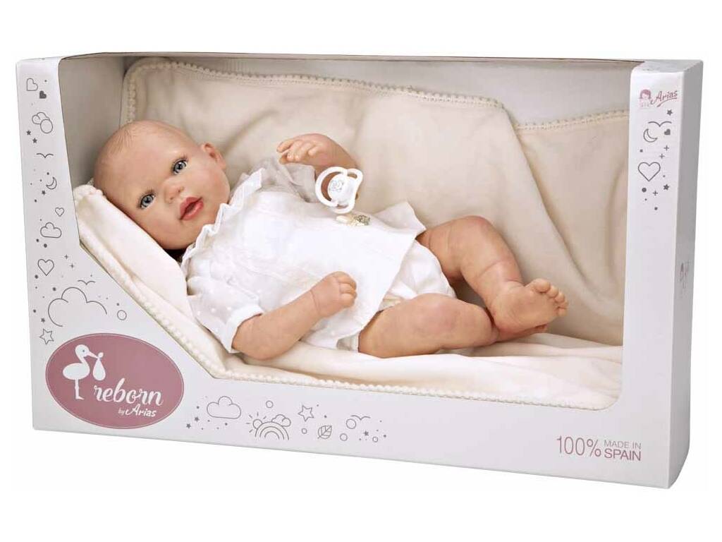 Reborn-Puppe 45 cm. Delia mit Kuscheldecke von Arias 98169