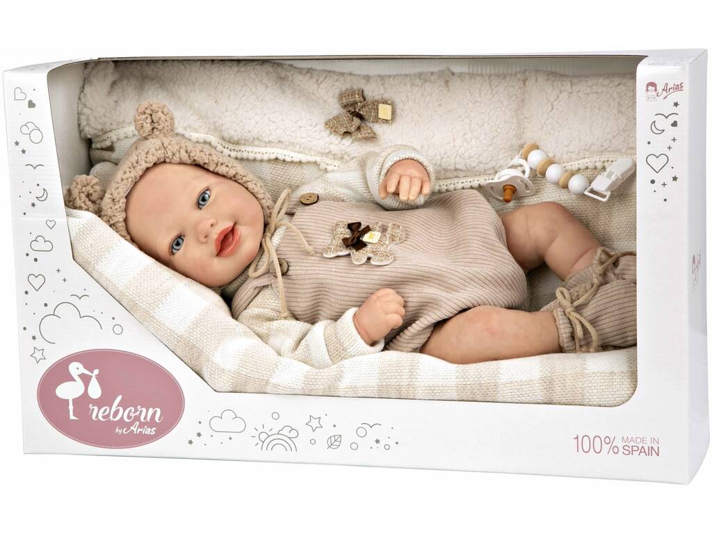 Reborn-Puppe 45 cm. Ruben mit Kissen von Arias 98170