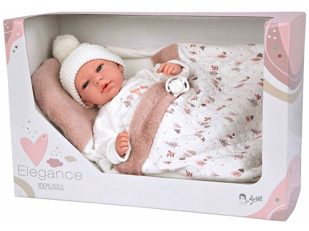 Boneca Bebé Elegance Andie Rosa 40 cm com Saco Arias 60821