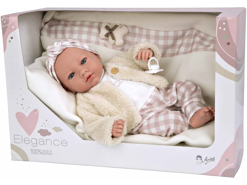 Babypuppe Elegance Aria Rosa 40 cm mit Kissen von Arias 60824