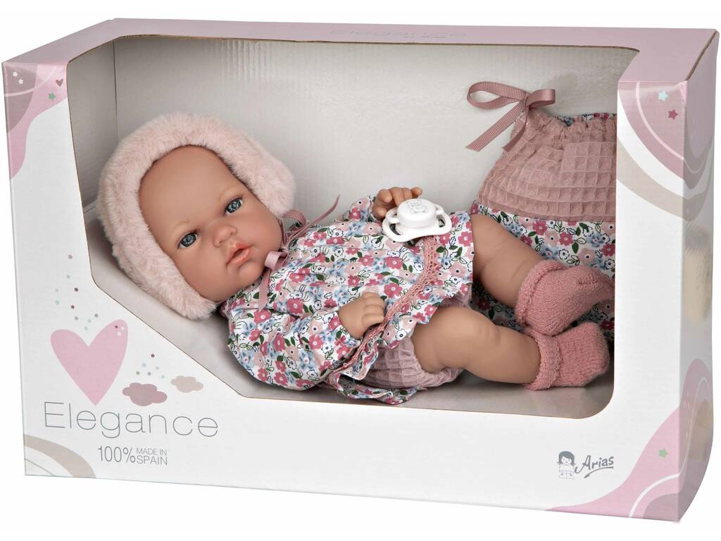 Baby Doll Elegance Natal 30 cm. Rose avec sac polyvalent Arias 60807