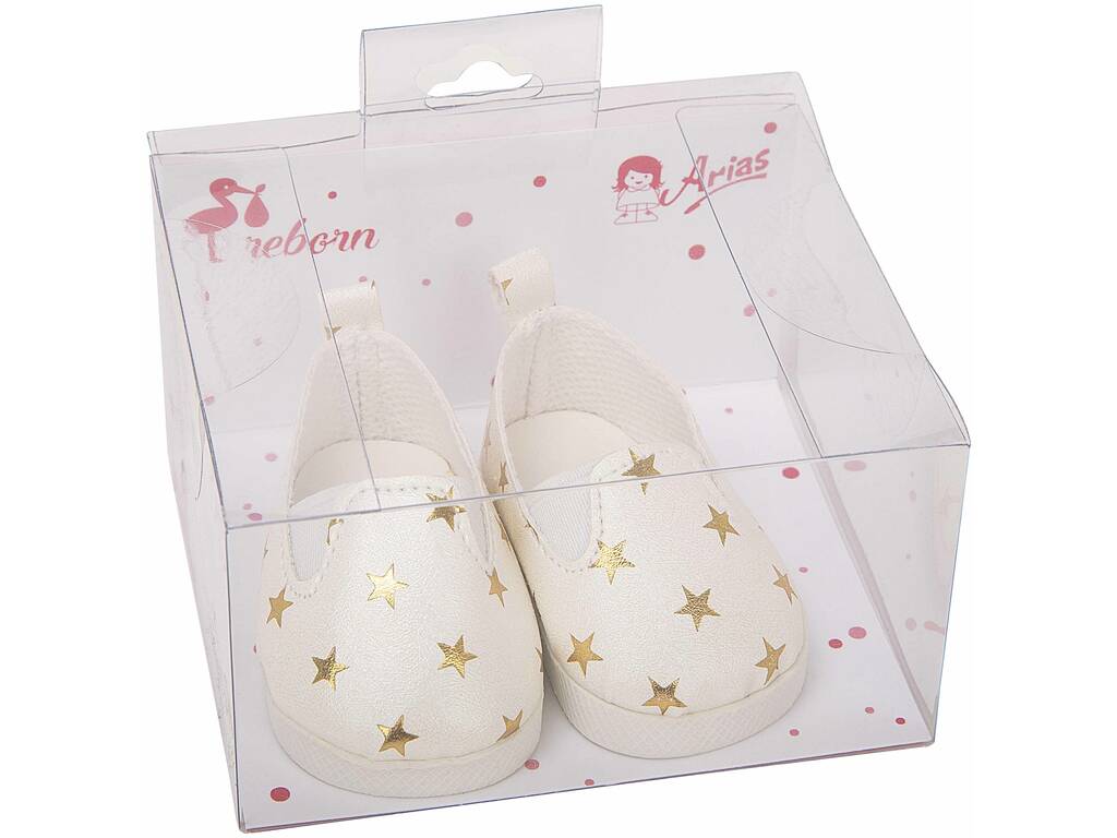 Conjunto Sapatos Brancos com Estrelas para Boneca 40 cm Arias 6381