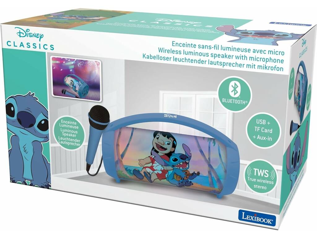 Stitch Light Speaker With Microphone by Lexibook BTP585DZ