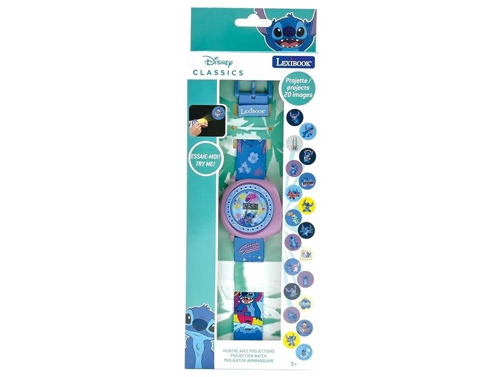 Disney Classics Orologio digitale Stitch con 20 proiezioni Lexibook DMW050D